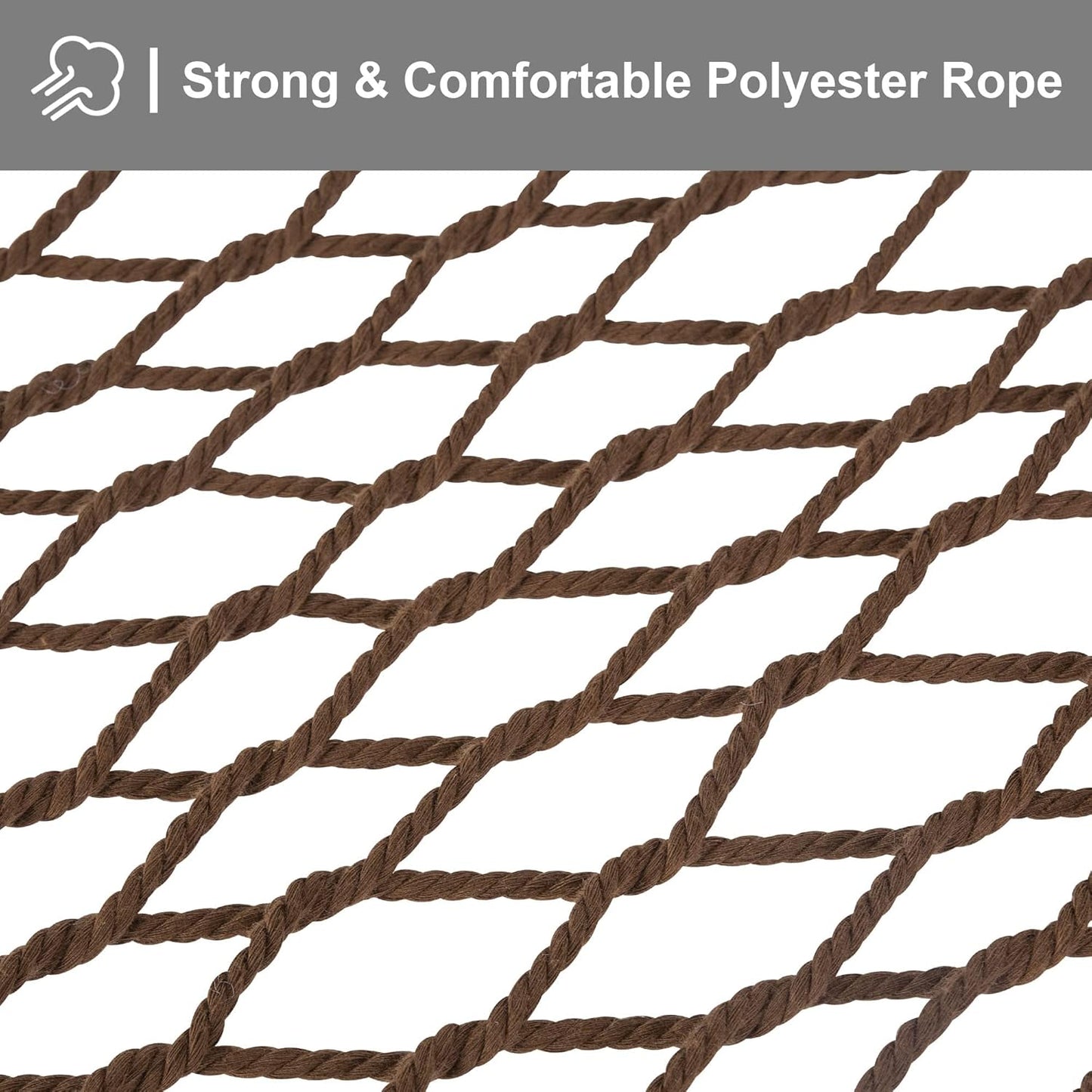 SUNCREAT Portable Hammock with Stand,Heavy Duty Standing Hammock, 450 lbs Capacity, Brown