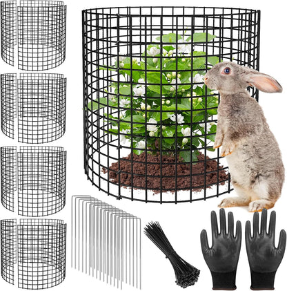 5 Pack Plant Protector from Animals, 13x12 inch Wire Plant Cages Mesh Plant Cage Garden Plant Protector, Sturdy Bunny Barricades Chicken Wire Cloche Plant Protectors for Keeping Bunny Animals Out