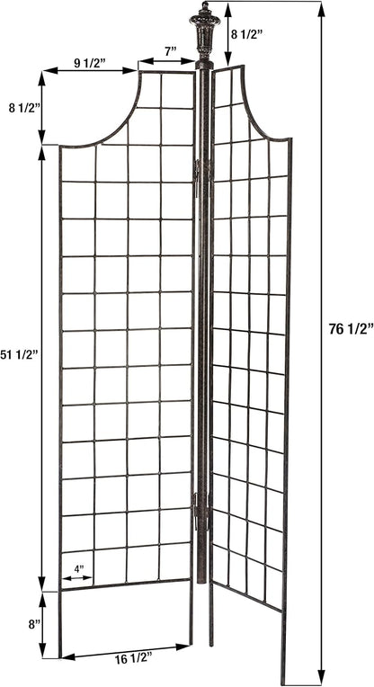 H Potter Metal Garden Screen Trellis for Climbing Plants for Privacy Garden Flowers Vines Roses Clematis