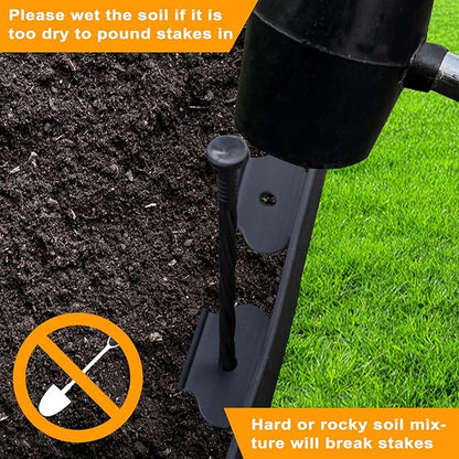 Hugeleaf Landscape Edging 2 Inch Tall, 30 Feet Garden Edging Border with 30pcs Stakes, Plastic Edging for Landscaping,Lawn,Flower Beds, Paver Edging (Black)