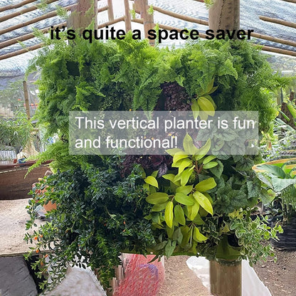 ZOENHOU 2 Pack Total 36 Roomy Pockets Green Vertical Garden Planter, Wall-Hanging Flower Pot Bags, Felt Wall Mount Balcony Planter Pouch for Herbs, Succulent, Flowers and Vegetables