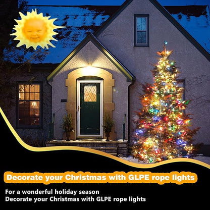 Solar String Lights Outdoor, 132Ft(66Ftx2 Pack) 400LED Rope Lights Waterproof, Color Changing LED Fairy Lights Solar Powered,Tube Lights with Remote for Christmas,Garden,Swimming Pool,Trampoline