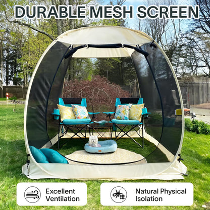 Alvantor Screen House Gazebo, 6-10-15 Person Pop Up Igloo Screened Canopy Tent with Mosquito Netting Sides, Instant UV Resistant Sun Shelter for Garden, Patio, Backyard