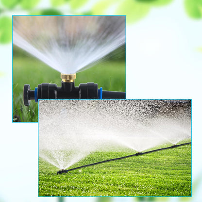 96 Pcs Brass Misting Nozzles Kit Including 48 Pcs 1/4 Inch Brass Misting Nozzles 40 Pcs Misting Nozzle Tees with 8 Plugs for Outdoor Spray Cooling System Misting Nozzle Replacements Tubing