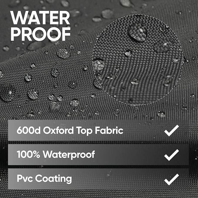 loriano 2-Seater Patio Sofa Covers, 600D Oxford Fabric Heavy Duty, 100% Waterproof Outdoor Loveseat Lawn Patio Furniture Covers, Premium PVC Coating for Sun Fade Resistance 60" W x 40" D x 33" H