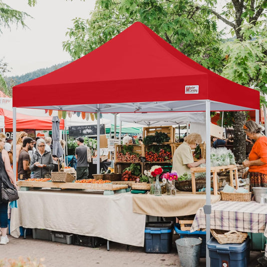 MASTERCANOPY Pop Up Canopy Tent Commercial Grade 10x10 Instant Shelter (Red)