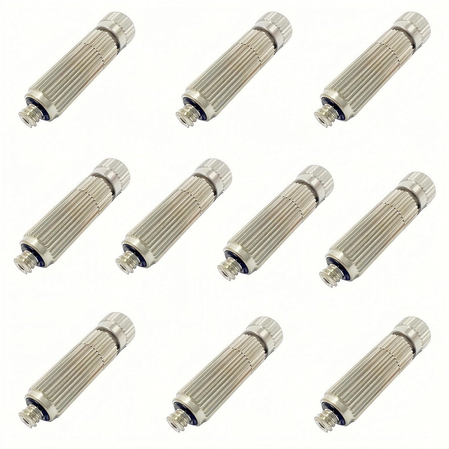 High Pressure Brass Nickel Plated Misting Nozzle for Outdoor Cooling Mist System, 0.6mm Ceramics Orifice, Anti-Drip Cleanable, 10pcs