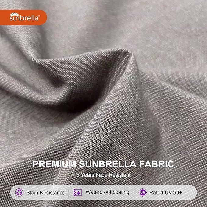 PURPLE LEAF 10ft Cantilever Outdoor Patio Umbrella Large Heavy Duty 360° Rotation Double Top Offset Rectangular Umbrellas for Backyard Deck Pool, Cast Ash