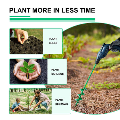 Garden Auger Drill Bit for Planting 1.6x9'',Soil Ground Earth Spiral Drill Bit for 3/8" Hex Drive Drill, Yard Auger Drill Bits for Bulbs Planting, Hole Digger Flowers,Bedding Digging Planter Tool
