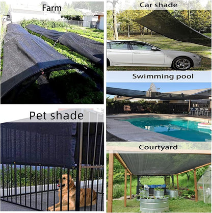 LOVE STORY 6x12FT 70% Black Shade Cloth Sun Shade Net with Grommets Sunblock Net Mesh Tarp for Garden,Plants Cover,Greenhouse and Patio