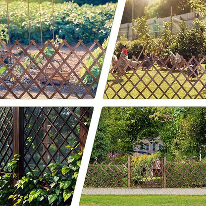 2 Pcs Expandable Garden Trellis, 38" x 89" Large Wooden Lattice Fence Wall Panel Lattice Trellis for Climbing Plants Outdoor Ivy Vine Rose Clematis for Garden Patio Room Decor (2)