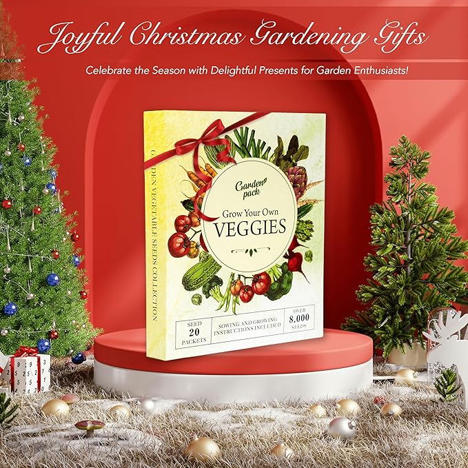 Garden Pack 20 Vegetable Seeds Varieties – High Yield Garden Seeds for Planting Vegetables – Over 8,000 Premium, Non-GMO Heirloom Seed for Outdoor & Indoor Garden