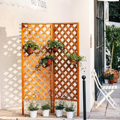 2-Pack Wooden Garden Trellis Panels – 72" H x 24" W Climbing Plant Support Screen for Outdoor Vines, Roses & Vegetables – FSC Fir Wood, Weather-Resistant, Lattice Privacy Fence