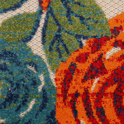 Nourison Aloha Indoor/Outdoor Ivory Multicolor 2'3" x 8' Area -Rug, Easy -Cleaning, Non-Shedding, Bed Room, Living Room, Dining Room, Backyard, Deck, Patio (2x8)" }