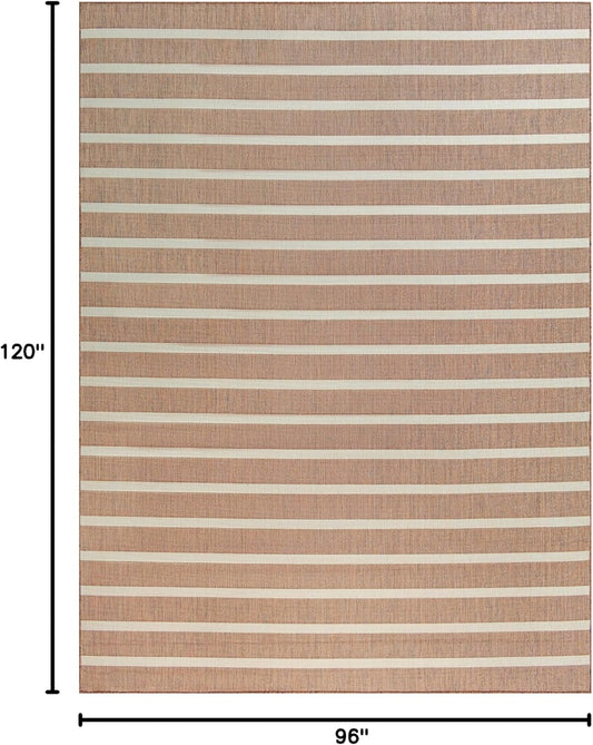 Nourison Home Positano Indoor/Outdoor Jute Ivory 8' x 10' Area Rug, Easy Cleaning, Non Shedding, Bed Room, Living Room, Dining Room, Backyard, Deck, Patio (8x10)