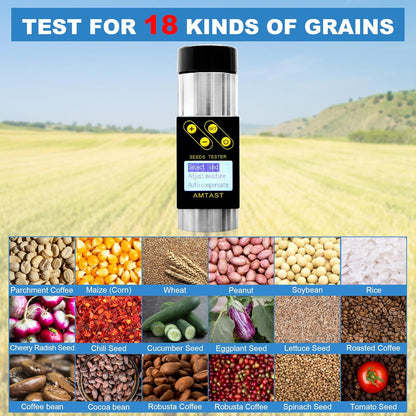 Grain Moisture Meter High Precision Grain Moisture Tester with Temperature Portable Seed Moisture Meter for 18 Grains Including Wheat, Soybean, Coffee and More