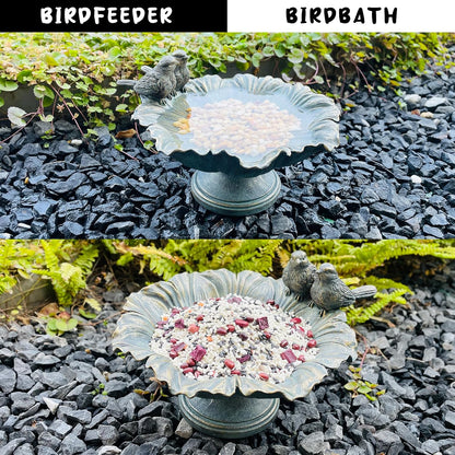 Bird Baths for Outdoors, Garden Decorations Hummingbird Feeders, Outdoor Sculpture Yard Art Large Lawn Ornament Patio Figurine Bird Feeder Resin
