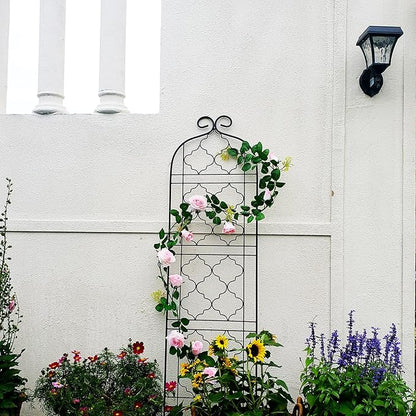 Garden Trellis for Vines and Climbing Plants Outdoor, Iron Wire Lattices Grid Panels for Potted Climbing Pergola Cucumber Tomato Rose Vegetable Flower Plant Trellises (60 * 16 Inch, Pack of 2, Black)