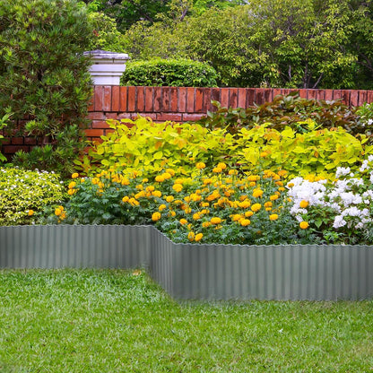 Worth Wide-Corrugated Galvanized Steel Landscape Edging, 10" x 20Ft Flexible Sturdy Metal Lawn Garden Edging Long Strips for Raised Flower Bed Tree Surrounds, Silver