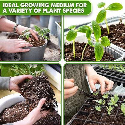 DUSPRO Recycle 8 QRT Seed Starter Soil Pre-Mixed Seed Starting Mix for Young Plant Seeds, Soilless Formula Moisture Retention, Aeration & Nutrient Seed Starting Soil 4in1