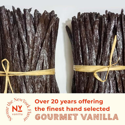 1 LB Bulk Vanilla Beans Grade A + | Vanilla Bean Pods For Making Extract | Non-GMO | Perfect For Baking, Cooking, & Desserts | 6-8 Inches. NYVanilla.