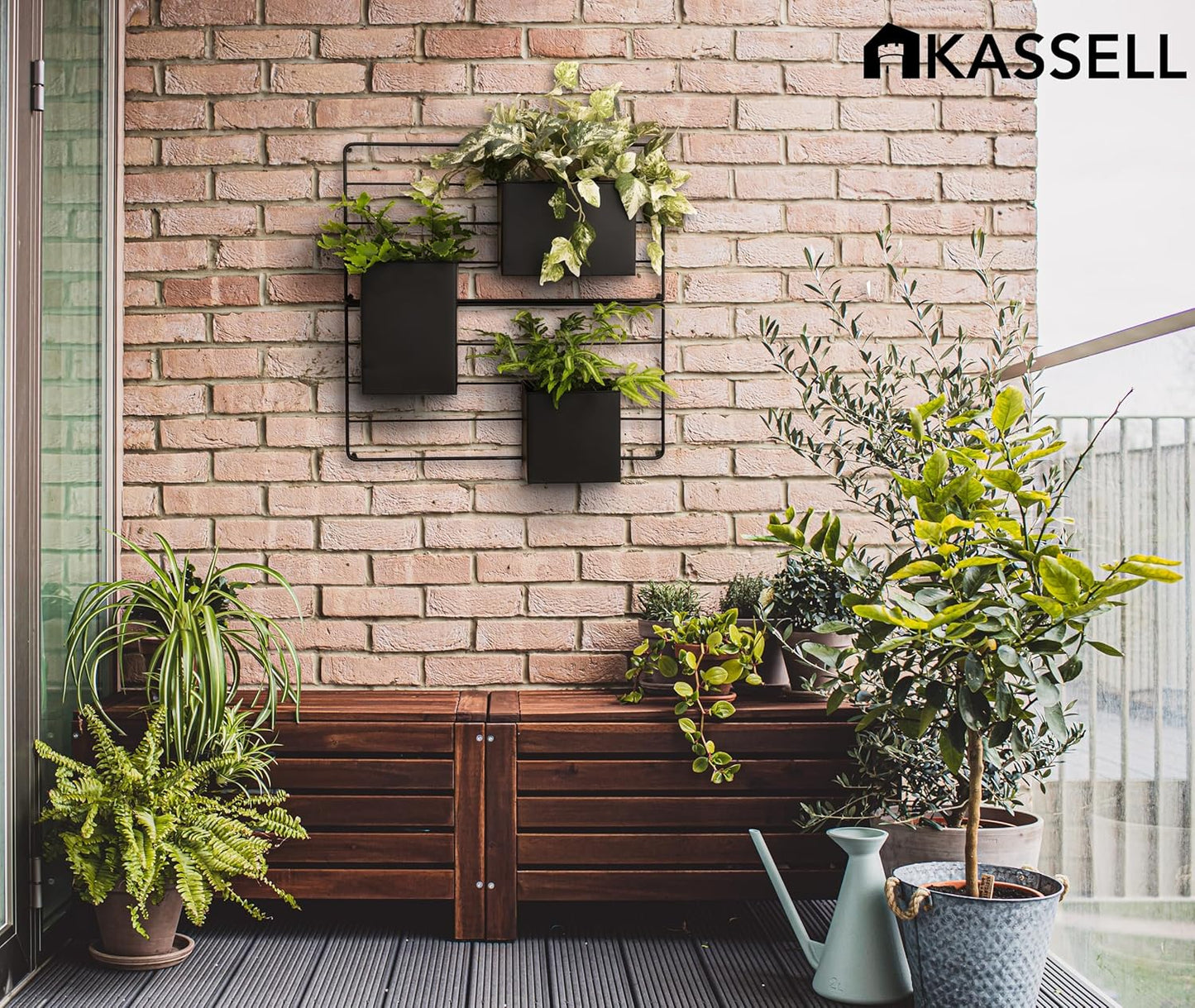 KASSELL Vertical Garden Wall Planter. Wall Mounted for Indoor Outdoor. All Metal Black Vertical Planter with No Assembly Required. Planter for Indoor Plants Flowers, Herbs, Succulents and Plants