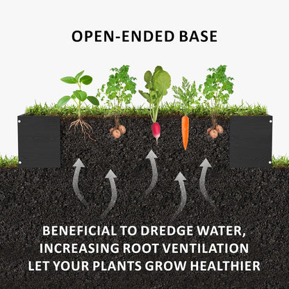 Raised Garden Bed 47.24 * 24.4 * 9.65 in,HDPE Vegetable Planter Bed Outdoor,Elevated Horticulture Planter Bed,Waterproof,Rot-Resistant and Non-Cracking Above Ground Garden Bed(Black)