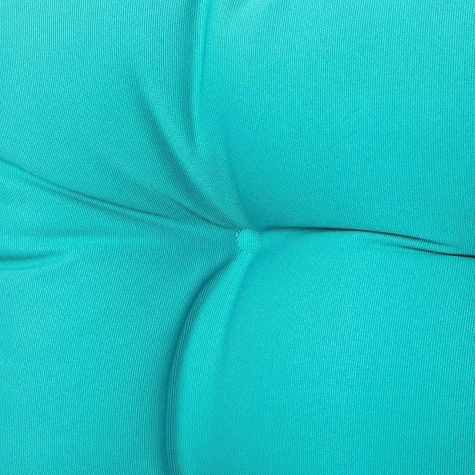 ARTPLAN All Weather Chair Outdoor Cushions Wicker Tufted Pillow with Back for Outdoor Furniture,Teal