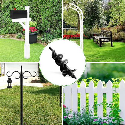 4"x24" Auger Drill Bit for Planting,Designed for Hard&Rocky Soil,Heavy-Duty Post Hole Auger with Upgrad Dual-Sharp Blades Tip,Garden Spiral Drill Bit & Plant Hole Digger,for 3/8" Hex Drive Drill