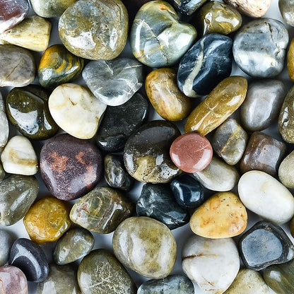 2 lbs Approx. 35 River Rocks Stones for Plants Pebbles for Indoor Plants | Aquarium Fish Tank Rocks | Polished Decorative Rocks for Vases (1.6-2.4 Inches)