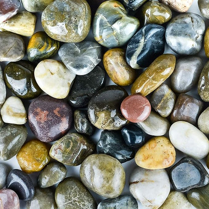 5 lbs Approx. 82 River Rocks Stones for Plants Pebbles for Indoor Plants | Aquarium Fish Tank Rocks | Polished Decorative Rocks for Vases (1.6-2.4 Inches)