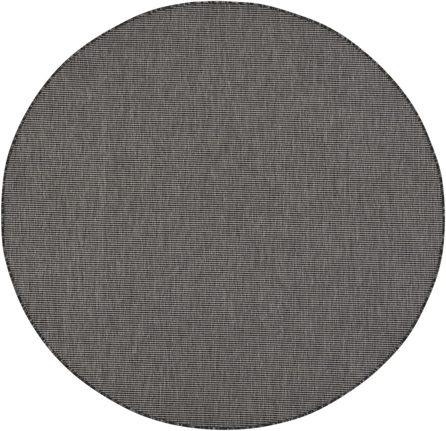 Nourison Positano Indoor/Outdoor Charcoal 6' x Round Area Rug, Easy Cleaning, Non Shedding, Bed Room, Living Room, Dining Room, Backyard, Deck, Patio (6 Round)