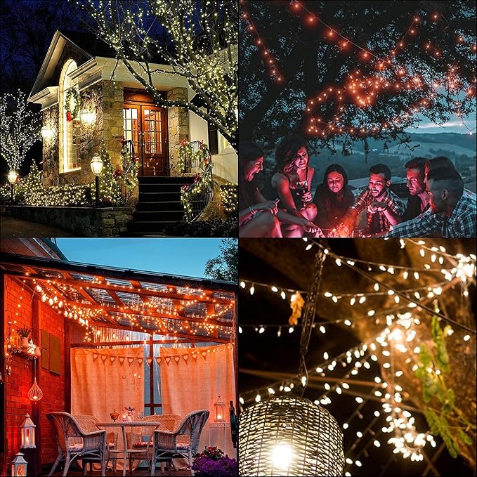 XEWEA Solar String Lights Outdoor, 40Ft 16 Colors 100 LED String Lights with 20 Modes Remote, Waterproof Solar Powered Lights for Garden Fence Paito Home Christmas Decorations