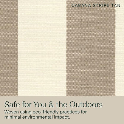 Honeycomb Outdoor Highback, 21 x 42, Cabana Stripe Tan Chair Cushion for Patio Furniture