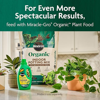 Miracle-Gro Organic Indoor Potting Mix, Protects Against Over and Under Watering, for Indoor Container Plants, Houseplants and Starter Plants, OMRI Listed, 16 qt., 2-Pack
