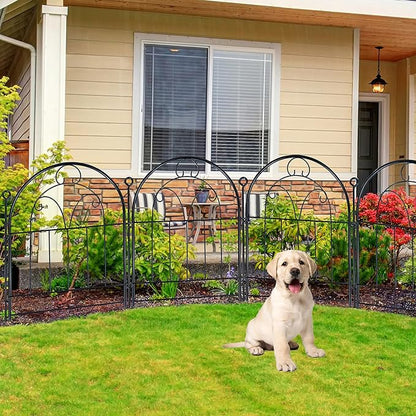 Garden Fence, 11ft(L) X 21in(H) 10 Pack Rustproof Metal No Dig Fence Panels, Garden Fencing Dog Fence Outdoor for Yard, Decorative Fences and Borders, Animal Barrier, Flower Bed, Patio