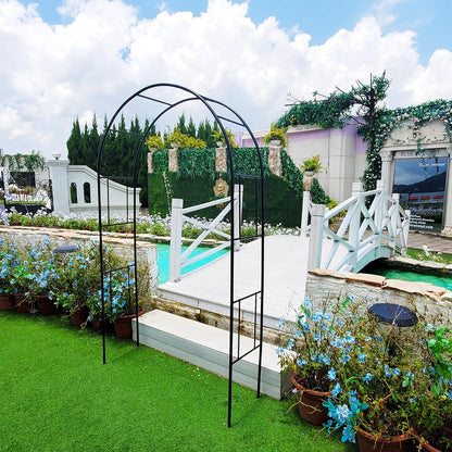 Metal Pergola Arbor Trellis, 7 Feet High x 4 Feet Wide, Garden Arch for Various Climbing Plant Wedding Garden Lawn Backyard Arch Bridal Party Decoration Arbor