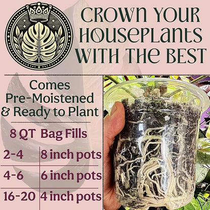 Craft Organic Houseplant Potting Mix, Elite House Plant Soil, Chunky, Well Draining Potting Soil for All Indoor Plants, Tropical Plants & Flowers, Sustainable & Peat Free, Less Prone to Gnats, 8QT