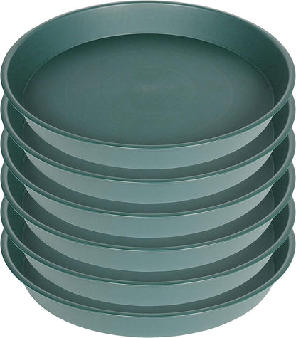 6 Pack of 12 inch Plant Saucer Bird Bath Bowl, Heavy Duty Plastic Plant Saucer 12 inch Round, Durable Plant Tray for Pots, Plant Saucers for Indoors, Plant Trays for Planter (12", Green)