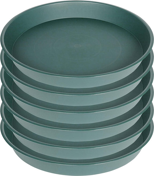 6 Pack of 10 inch Plant Saucer Bird Bath Bowl, Heavy Duty Plastic Plant Saucer 10 inch Round, Durable Plant Tray for Pots, Plant Saucers for Indoors, Plant Trays for Planter (10", Green)