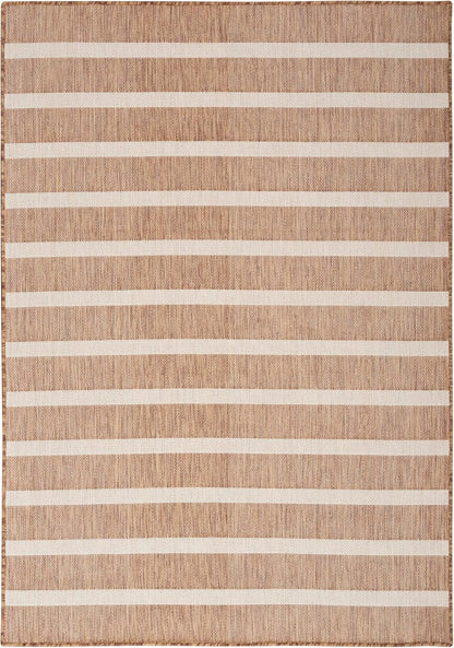 Nourison Home Positano Indoor/Outdoor Jute Ivory 6' x 9' Area Rug, Easy Cleaning, Non Shedding, Bed Room, Living Room, Dining Room, Deck, Backyard, Patio (6x9)
