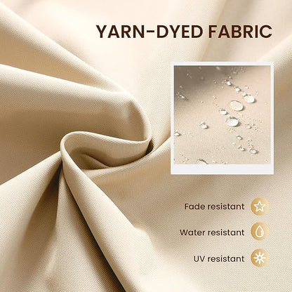 10 X 13 FT Cantilever Patio Umbrella with Base Included Outdoor Heavy Duty Double Top Windproof Rectangle Offset Umbrellas with 360-degree Rotation for Pool Deck Backyard, Beige