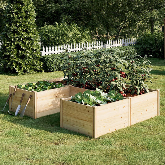 PaPaJet Wooden Raised Garden Bed for Outdoor, Deep Large Planter Box for Gardening, Vegetables, Flowers, Herbs（7.5× 6.0× 1.6FT）