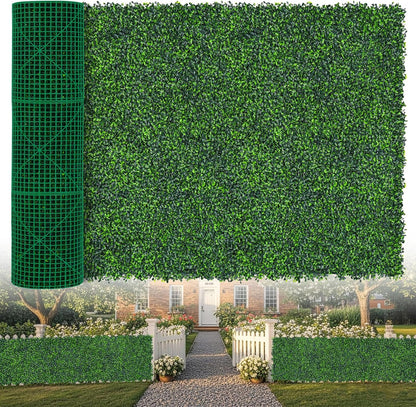 Artificial Boxwood Roll,48x120 in(40 sqft) UV-Anti Faux Ivy Grass Wall Backdrop for Balcony Privacy, Fake Grennery Wall Decor for Garden, Patio, Backyard