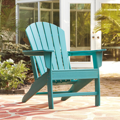 Signature Design by Ashley Sundown Treasure Outdoor Patio HDPE Weather Resistant Adirondack Chair, Blue