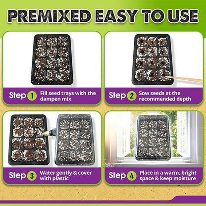 DUSPRO Recycle 4 QRT Seed Starter Soil Pre-Mixed Seed Starting Mix for Young Plant Seeds, Soilless Formula Moisture Retention, Aeration & Nutrient Seed Starting Soil 4in1