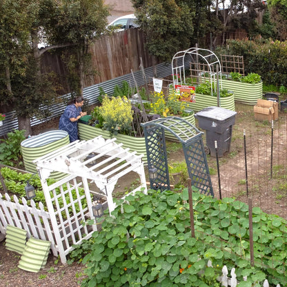 Olle Metal Raised Garden Bed Easy Quick Setup Metal Garden Bed 32" Tall, 12-in-1 for Growing Flowers Herbs DIY Gardening, Sage Green 32" Tall