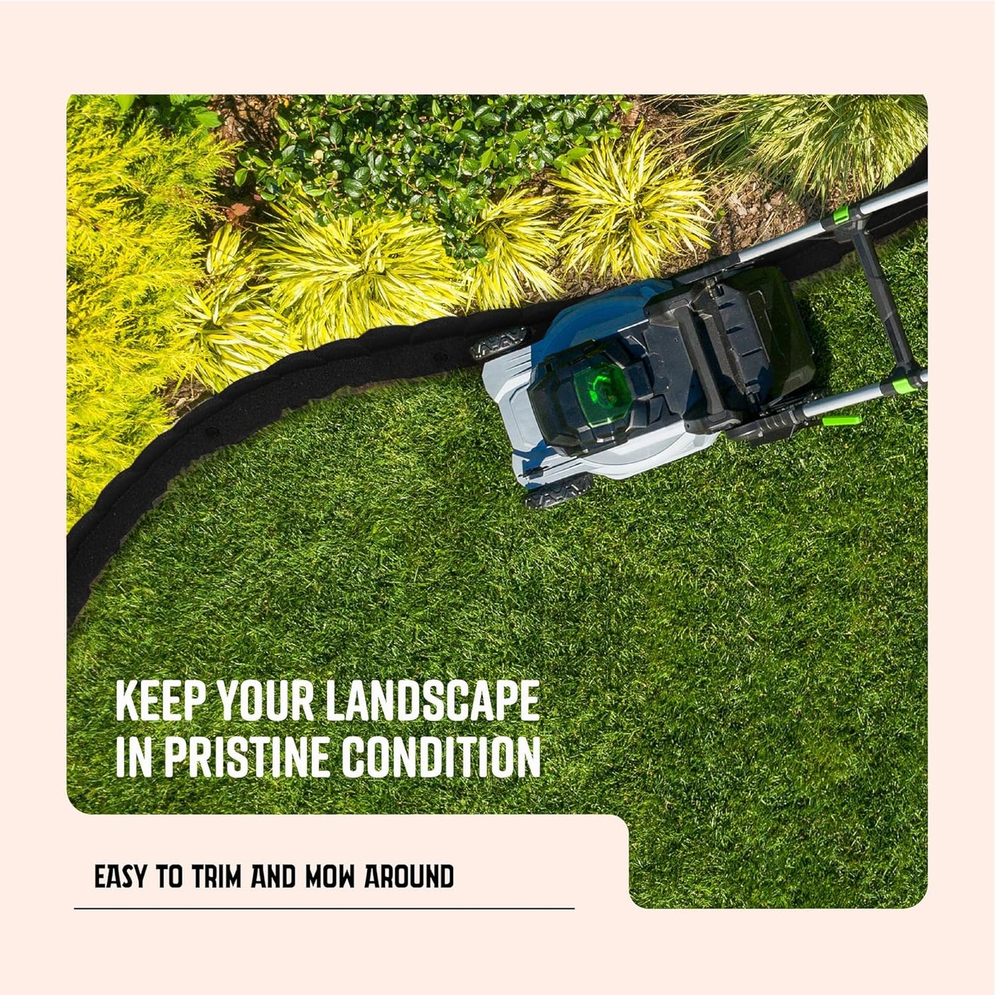 Playsafer L Shaped Flexible Rubber Scalloped Edger for Lawns Landscaping and Playground | Easy No Dig Installation| 4' Long (4, Black)