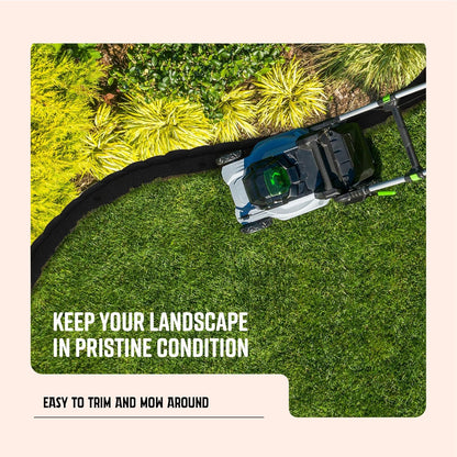 Playsafer L Shaped Flexible Rubber Scalloped Edger for Lawns Landscaping and Playground | Easy No Dig Installation| 4' Long (6, Black)