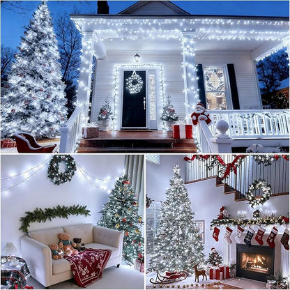 [6 Pack] Solar Christmas Lights Outdoor, 236 FT 600 LED Solar Twinkle Light Outdoor with 8 Modes & Memory Function, Waterproof Chrismas Lights for Xmas Tree Party Decorations